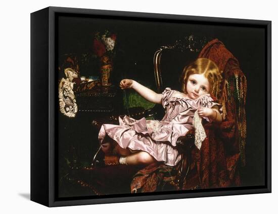 Young Girl in an Armchair, c.1850-Sophie Anderson-Framed Premier Image Canvas