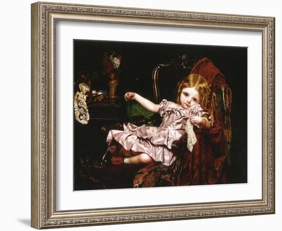 Young Girl in an Armchair, c.1850-Sophie Anderson-Framed Giclee Print