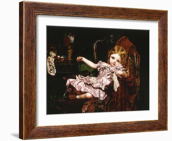 Young Girl in an Armchair, c.1850-Sophie Anderson-Framed Giclee Print