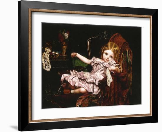 Young Girl in an Armchair, c.1850-Sophie Anderson-Framed Giclee Print