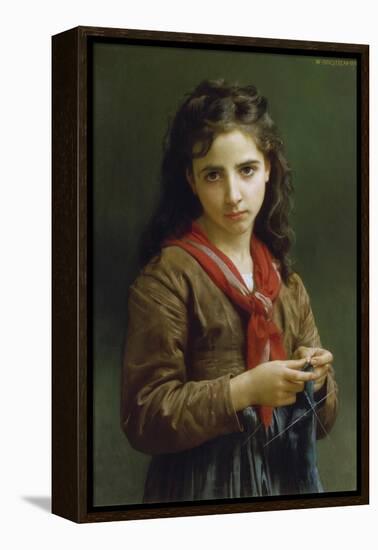 Young Girl Knitting, 1874-William Adolphe Bouguereau-Framed Premier Image Canvas