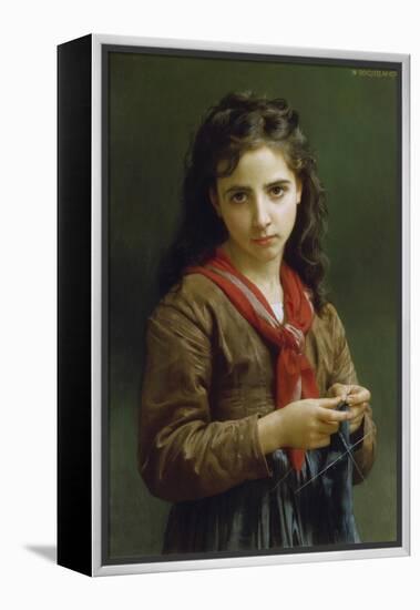 Young Girl Knitting, 1874-William Adolphe Bouguereau-Framed Premier Image Canvas