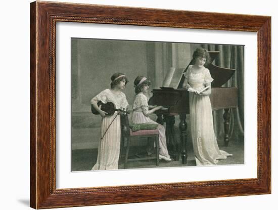 Young Girl Music Recital-null-Framed Art Print