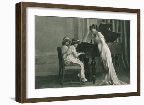 Young Girl Music Recital-null-Framed Art Print