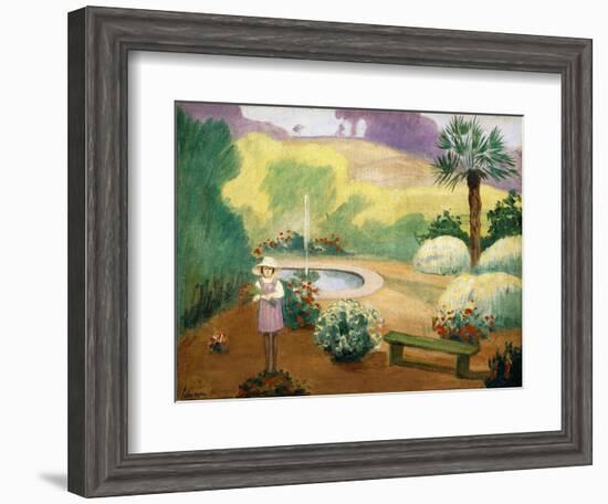 Young Girl Near the Fountain-Henri Lebasque-Framed Giclee Print