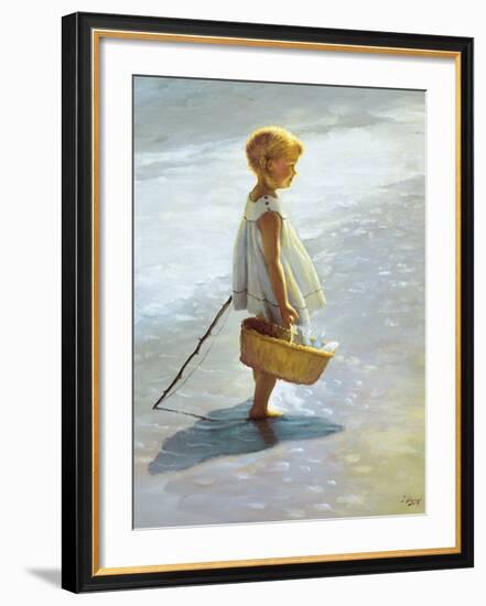 Young Girl on a Beach-I Davidi-Framed Premium Giclee Print