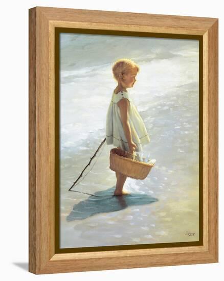 Young Girl on a Beach-I Davidi-Framed Stretched Canvas