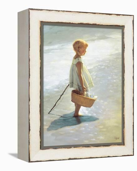 Young Girl on a Beach-I Davidi-Framed Stretched Canvas