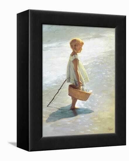 Young Girl on a Beach-I Davidi-Framed Stretched Canvas