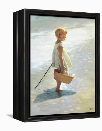 Young Girl on a Beach-I Davidi-Framed Stretched Canvas