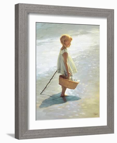 Young Girl on a Beach-I Davidi-Framed Art Print