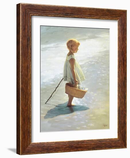 Young Girl on a Beach-I Davidi-Framed Art Print