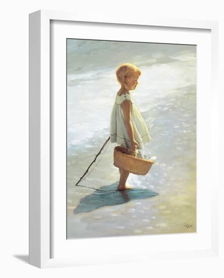 Young Girl on a Beach-I Davidi-Framed Art Print