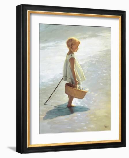 Young Girl on a Beach-I Davidi-Framed Art Print