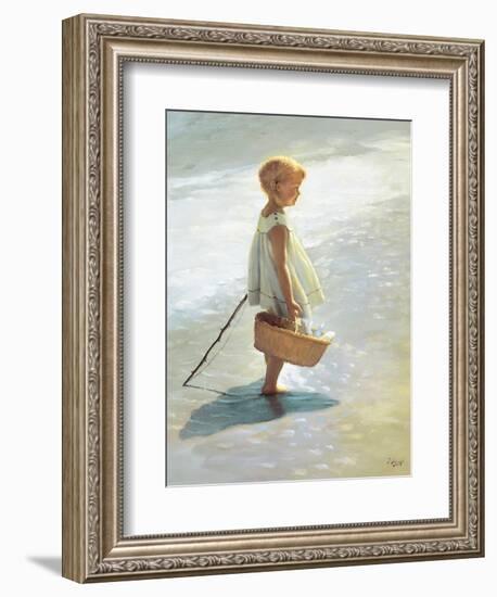 Young Girl on a Beach-I Davidi-Framed Art Print