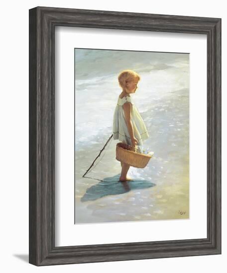 Young Girl on a Beach-I Davidi-Framed Art Print