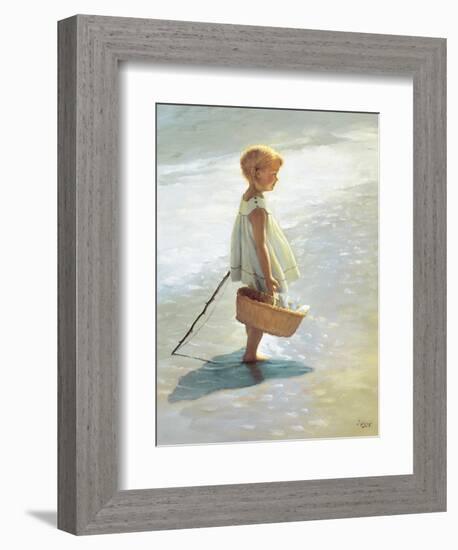 Young Girl on a Beach-I Davidi-Framed Art Print