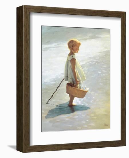 Young Girl on a Beach-I Davidi-Framed Art Print