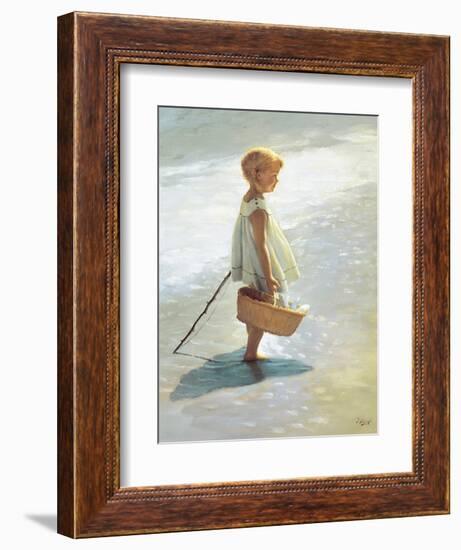 Young Girl on a Beach-I Davidi-Framed Art Print