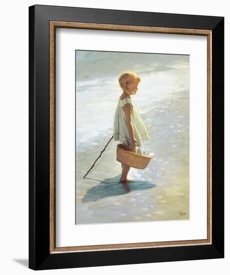 Young Girl on a Beach-I Davidi-Framed Art Print