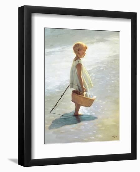 Young Girl on a Beach-I Davidi-Framed Art Print