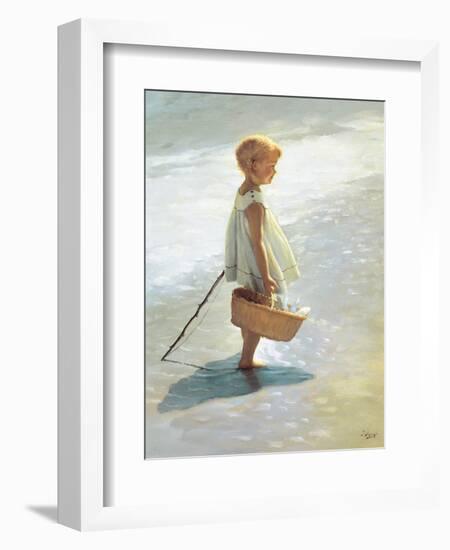 Young Girl on a Beach-I Davidi-Framed Art Print