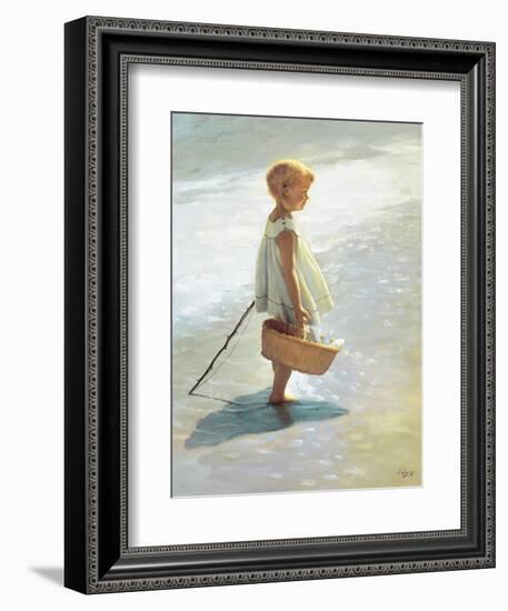 Young Girl on a Beach-I Davidi-Framed Art Print