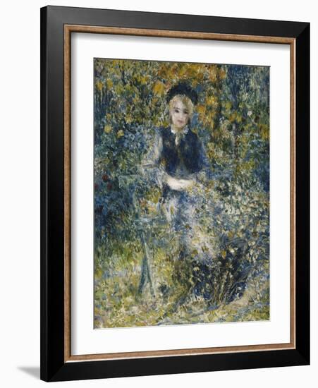 Young Girl on a Bench; La Jeune Fille Au Banc, 1875-Pierre-Auguste Renoir-Framed Giclee Print