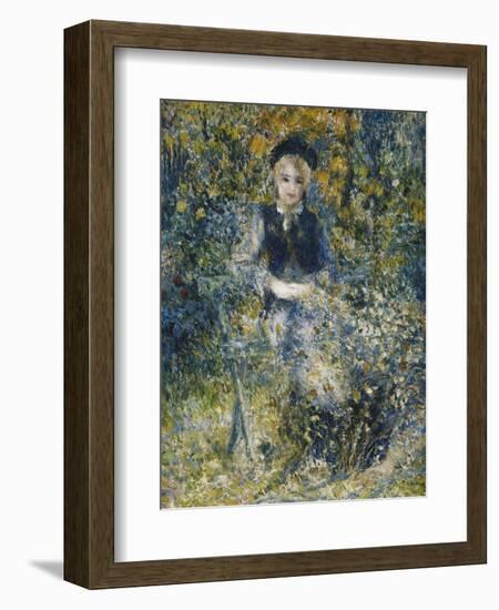 Young Girl on a Bench; La Jeune Fille Au Banc, 1875-Pierre-Auguste Renoir-Framed Giclee Print