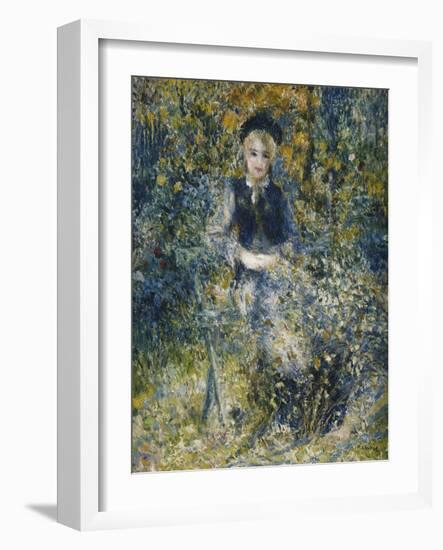 Young Girl on a Bench-Pierre-Auguste Renoir-Framed Giclee Print