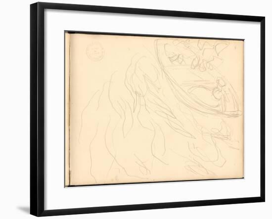 Young Girl on a Boat (Pencil on Paper)-Claude Monet-Framed Giclee Print