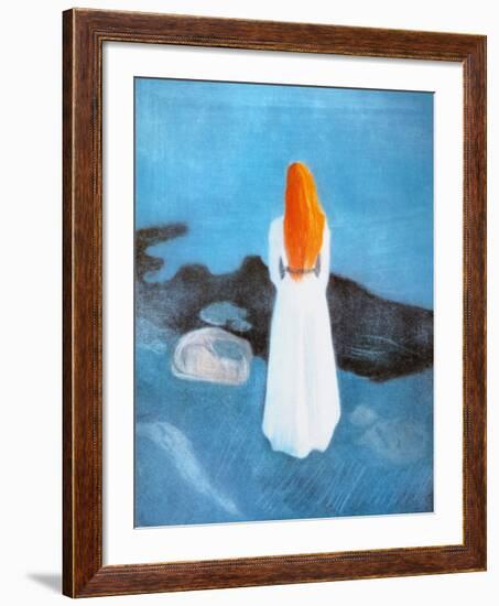 Young Girl on a Jetty-Edvard Munch-Framed Art Print