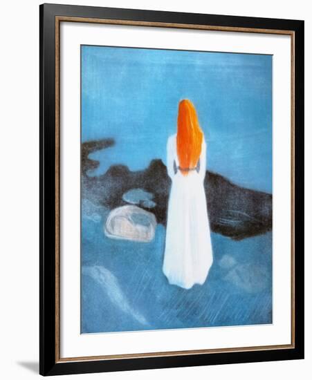 Young Girl on a Jetty-Edvard Munch-Framed Art Print