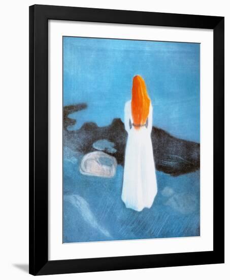 Young Girl on a Jetty-Edvard Munch-Framed Art Print