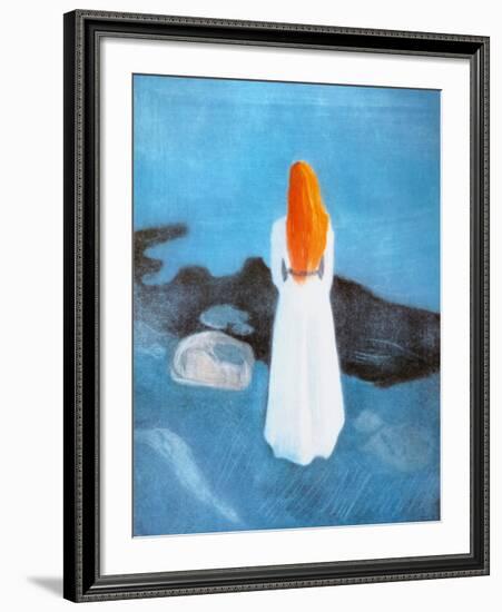 Young Girl on a Jetty-Edvard Munch-Framed Art Print