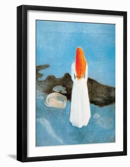 Young Girl on a Jetty-Edvard Munch-Framed Art Print