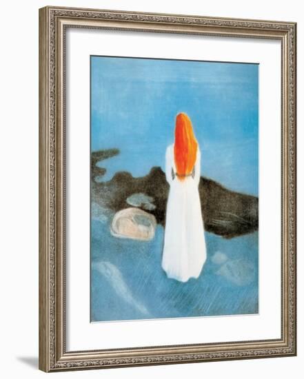 Young Girl on a Jetty-Edvard Munch-Framed Art Print