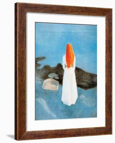 Young Girl on a Jetty-Edvard Munch-Framed Art Print