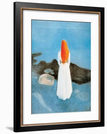 Young Girl on a Jetty-Edvard Munch-Framed Art Print