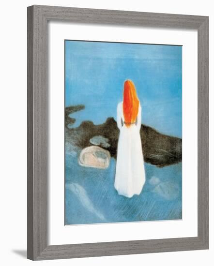 Young Girl on a Jetty-Edvard Munch-Framed Art Print