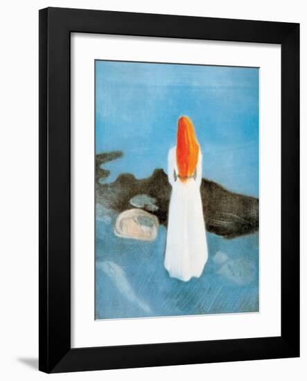 Young Girl on a Jetty-Edvard Munch-Framed Art Print