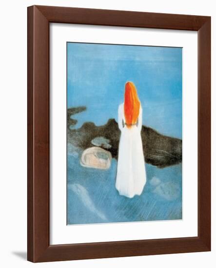 Young Girl on a Jetty-Edvard Munch-Framed Art Print