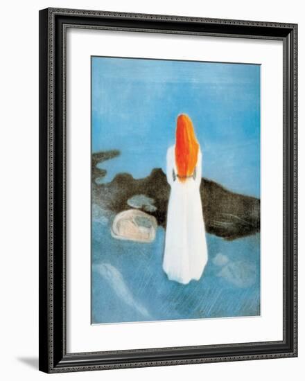 Young Girl on a Jetty-Edvard Munch-Framed Art Print