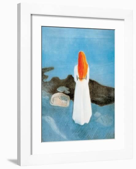 Young Girl on a Jetty-Edvard Munch-Framed Art Print