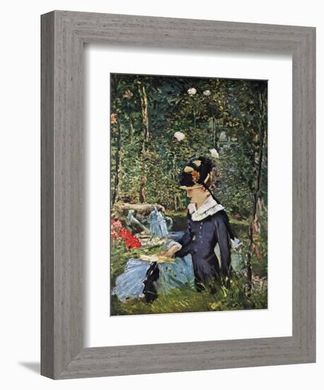 Young Girl on the Threshold of the Garden at Bellevue, 1880-Edouard Manet-Framed Giclee Print