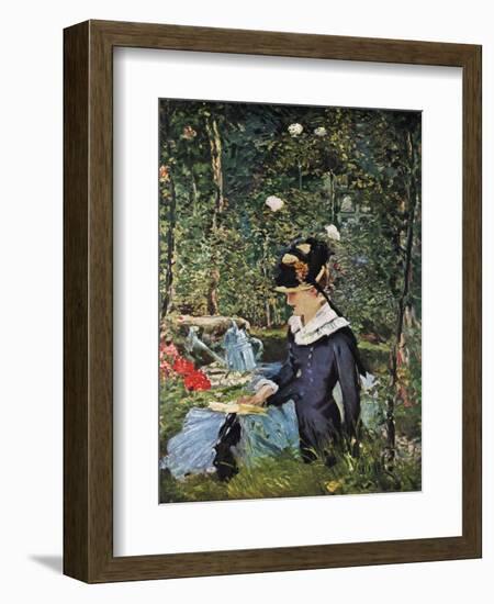 Young Girl on the Threshold of the Garden at Bellevue, 1880-Edouard Manet-Framed Giclee Print