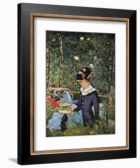 Young Girl on the Threshold of the Garden at Bellevue, 1880-Edouard Manet-Framed Giclee Print