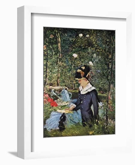 Young Girl on the Threshold of the Garden at Bellevue, 1880-Edouard Manet-Framed Giclee Print