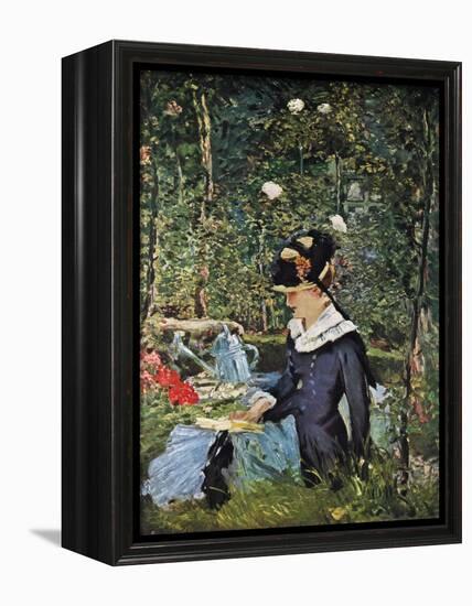 Young Girl on the Threshold of the Garden at Bellevue, 1880-Edouard Manet-Framed Premier Image Canvas