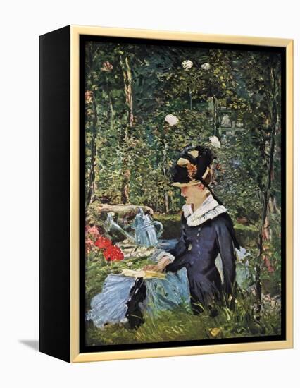 Young Girl on the Threshold of the Garden at Bellevue, 1880-Edouard Manet-Framed Premier Image Canvas